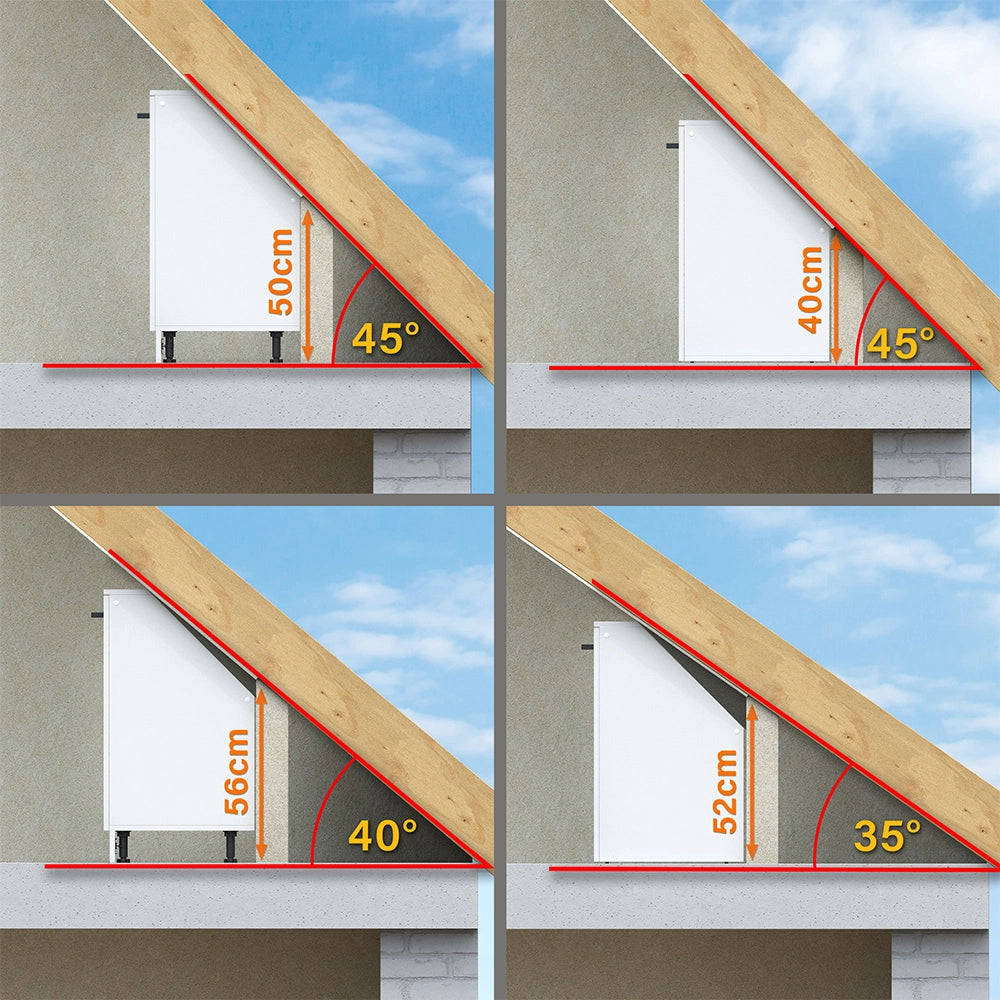 Mobile sottotetto Rion Rosso lucido/Rovere dorato con 2 porte Vicco