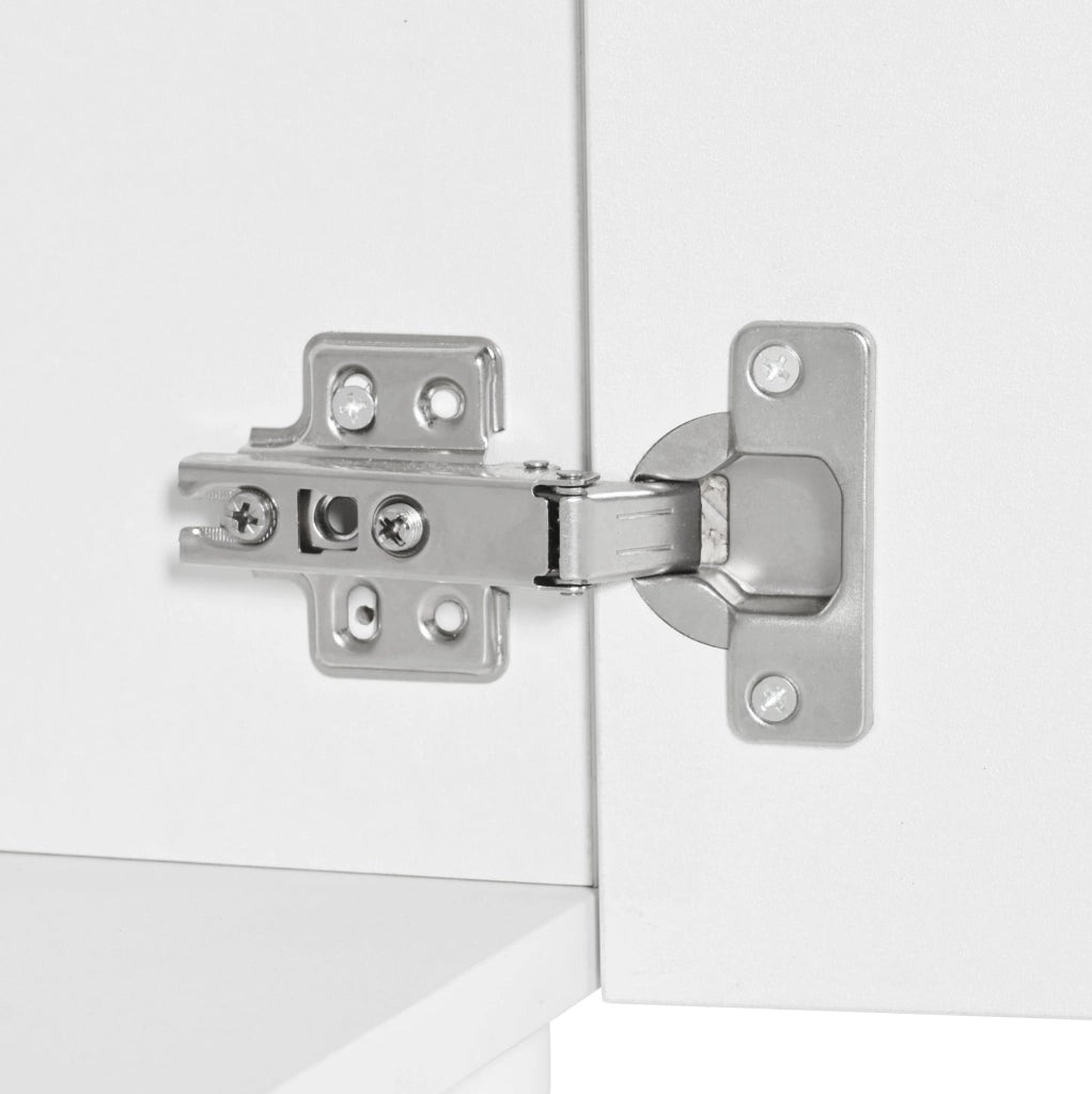 Credenza moderna 160 cm con LED; 4 cassetti; 2 ante e vetro; bianca