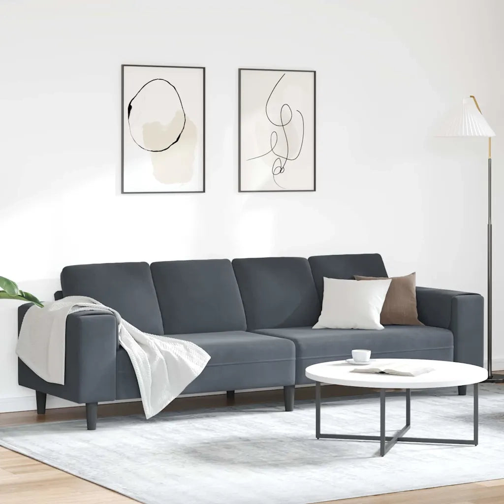 Divano per Soggiorno-Sofa da Soggiorno-Divanetto Grigio scuro 250 x 77 x 76 cm
