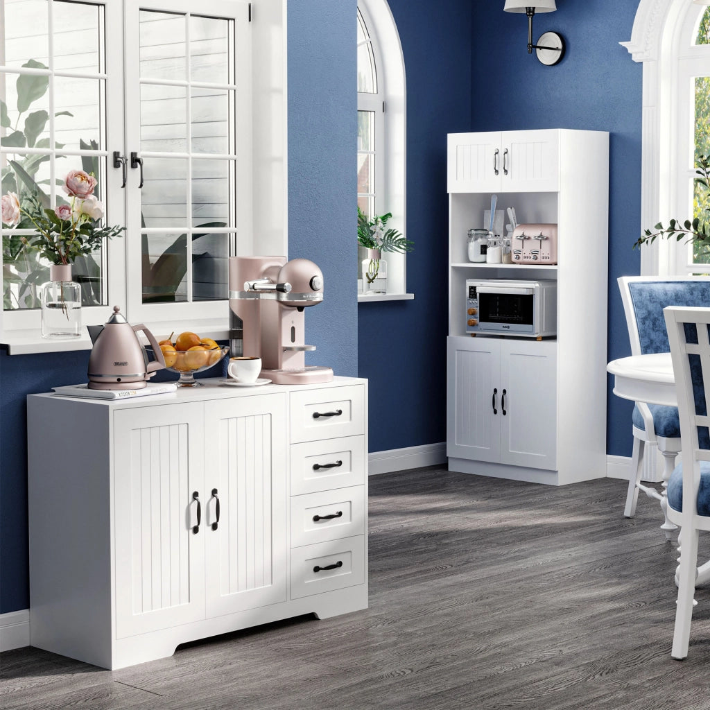 Credenza Moderna con Cassetti ¨C Minimal ¨C Bianco 105x40x76