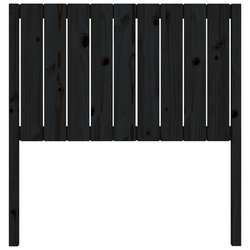 Testiera per Letto Nera 95,5x4x100 cm in Legno Massello di Pino 818854