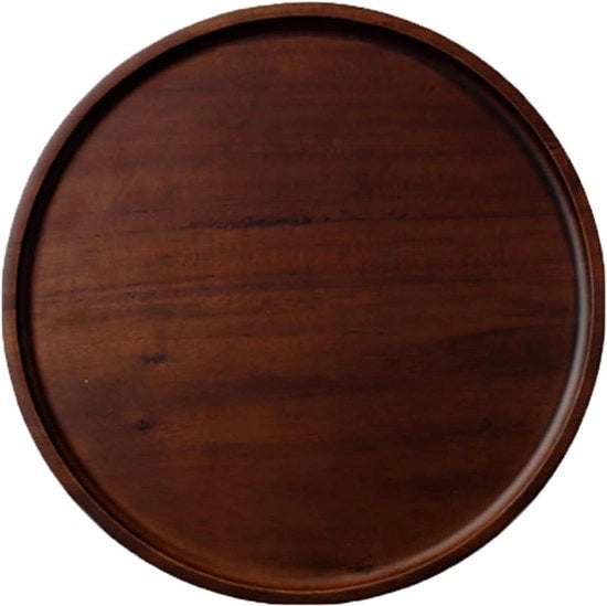 Piatto di servizio in legno - sospensione decorativa e sottostante per tavolo salotto - piatto di servizio in legno rotondo per tè e caffè - arredamento domestico