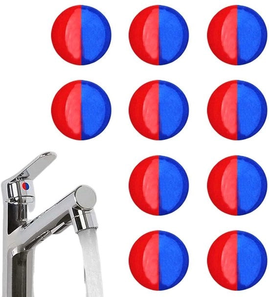 Etichette autoadesive 10 pezzi - autoadesive - adesivi rotondi - acqua calda/fredda - termoresistenti - diametro 10 mm - adesivi acqua