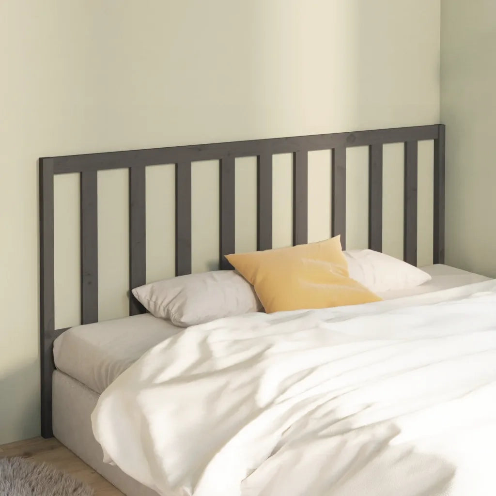 Testiera | Testata per Letto Grigia 206x4x100cm in Legno Massello di Pino