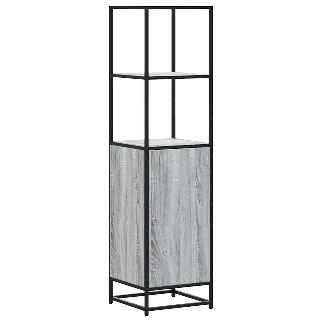 Credenza Grigio Sonoma 35,5x35x139 cm Legno Multistrato Metallo 849047