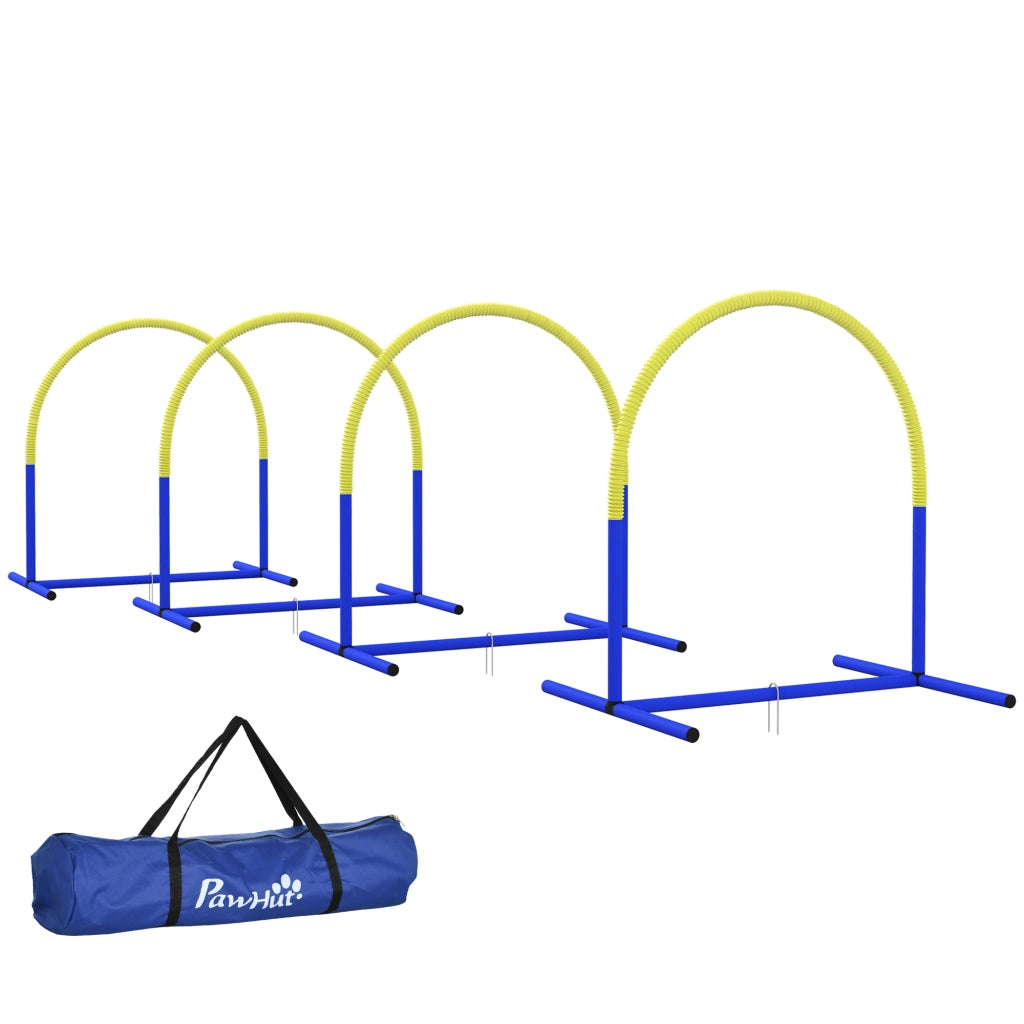 Set Giardino con Archi Componibili e Borsa ¨C Minimal ¨C Blu e Giallo 88x64x95 cm