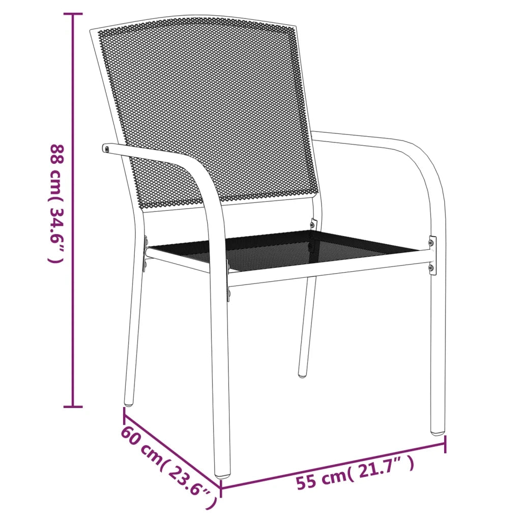 Set da Pranzo da Giardino 5 pz in Acciaio Antracite 3187972
