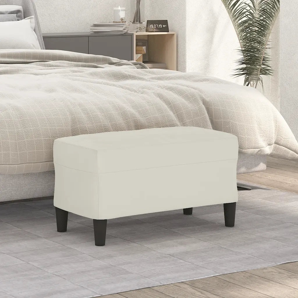 Panca crema 70x35x41 cm in Velluto 349405