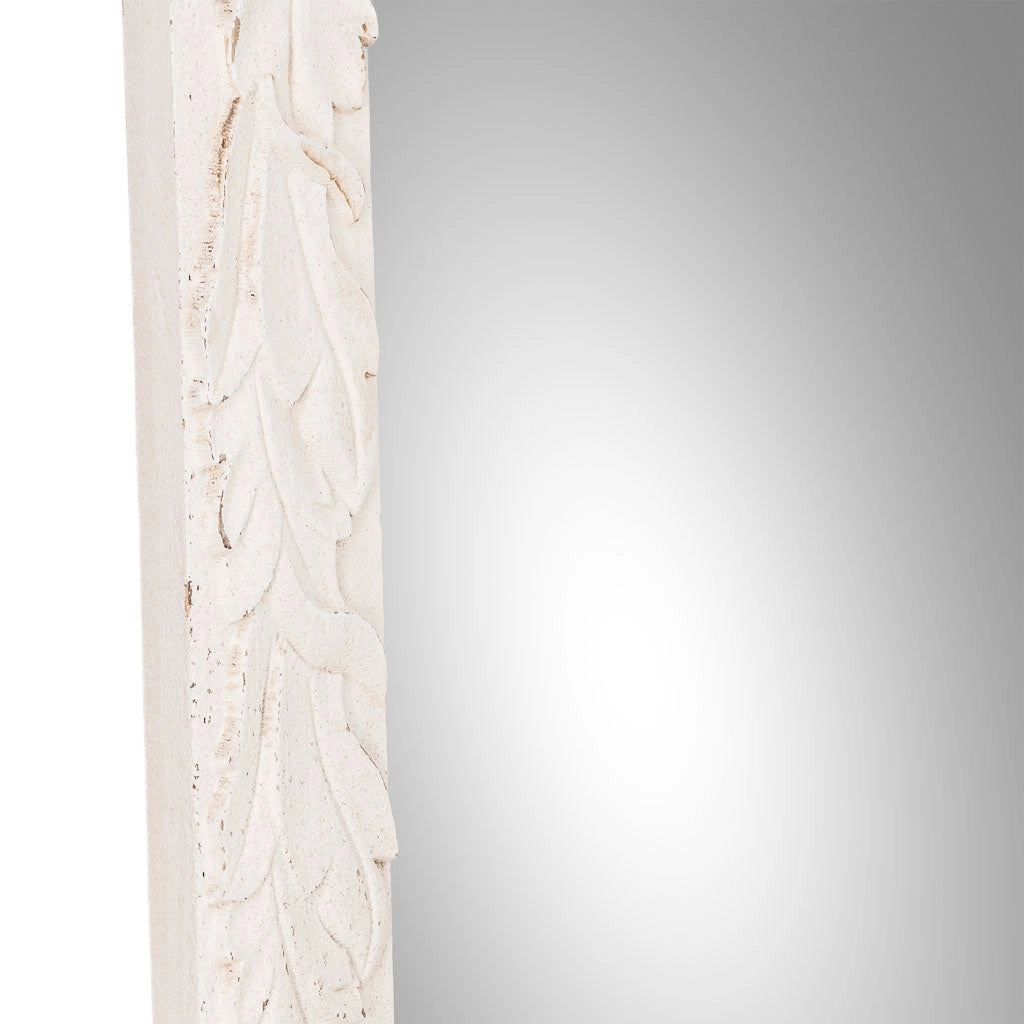 Specchio in legno bianco 66x3x154 cm