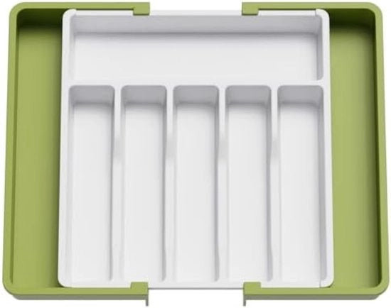 Organizzatore di carrello - Scatole di stoccaggio in plastica - 57 x 38 x 5 cm - Verde e Bianco
