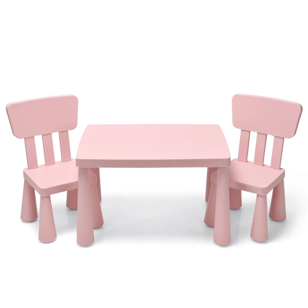 Set di 1 tavolo e 2 sedie per bambini 76,5 x 54,5 x 49,5 cm design ergonomico e confortevole rosa 20_0012016