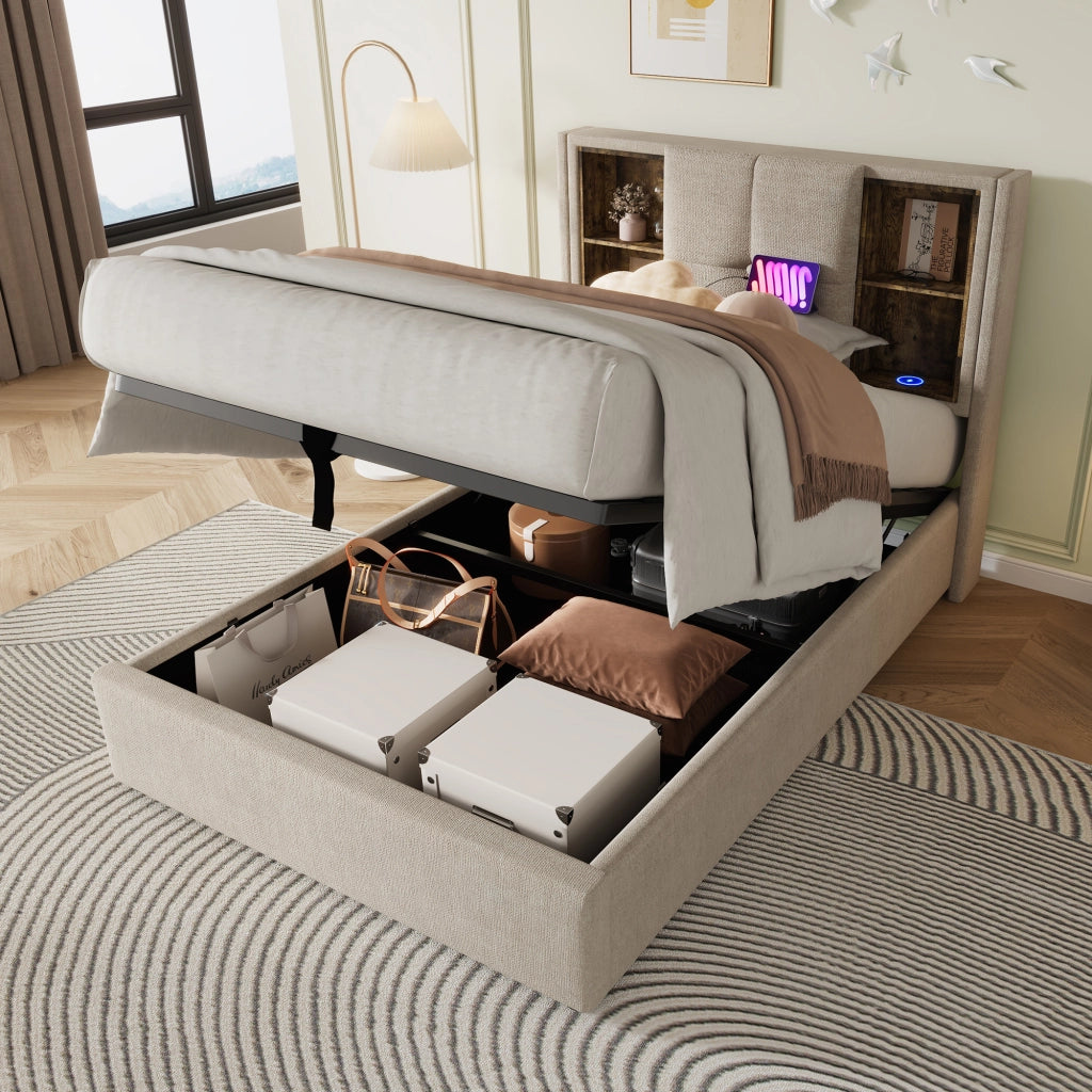 letto imbottito lino naturale 90 x 200 cm