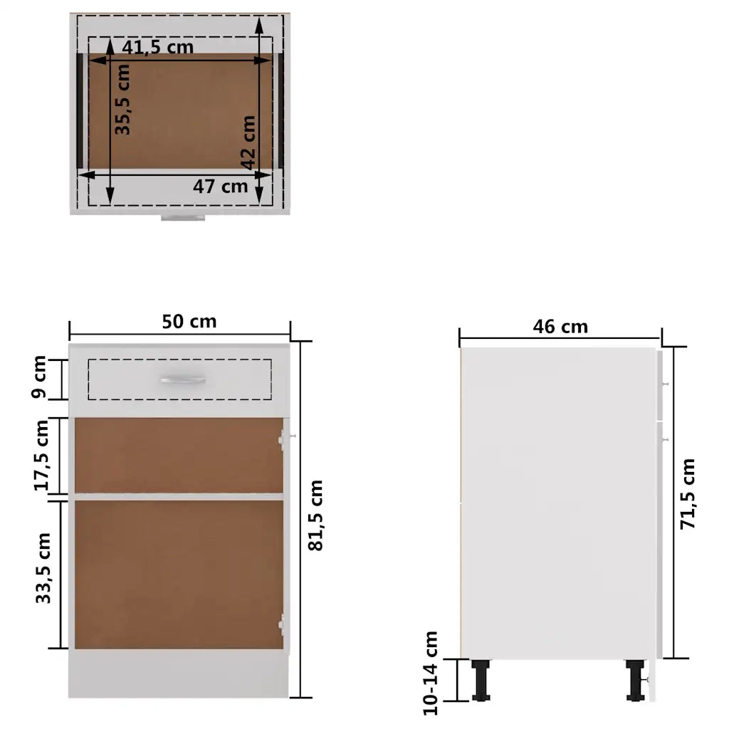 Armadio con Cassetto “Lyon” Bianco 50x46x81,5 cm 801220