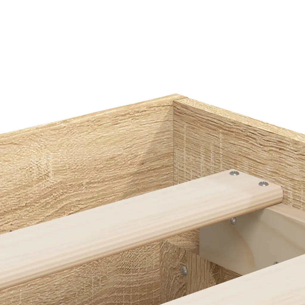 Giroletto Cassetti-Struttura Letto con contenitore Rovere Sonoma 150x200 cm Legno Multistrato 131717