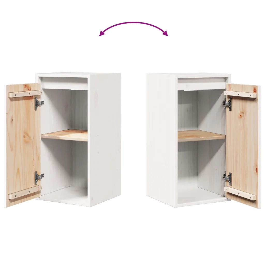 Pensili 2 pz Bianchi 30x30x60 cm in Legno Massello di Pino 813488