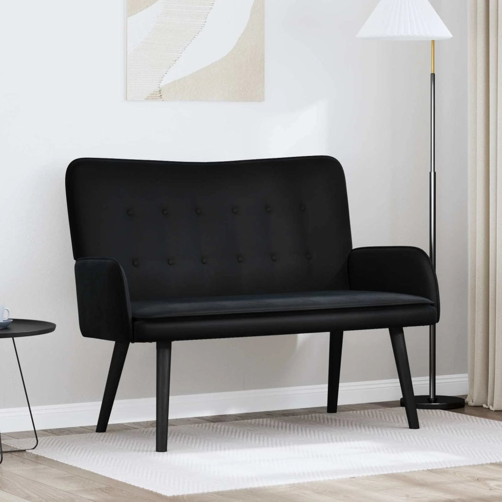 Sofa a Due Posti Nero 115 x 61 x 87 cm Velluto 42028918