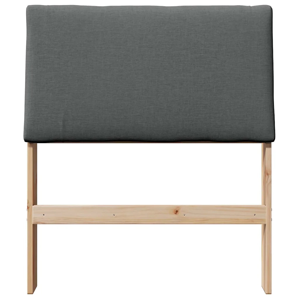 Testiera | Testata imbottita Grigio scuro 75 cm Pino massello