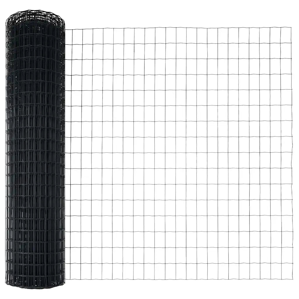 Recinzione da Giardino | Recinzione con Posto Grigio 1,2 x 25 m Acciaio e PVC