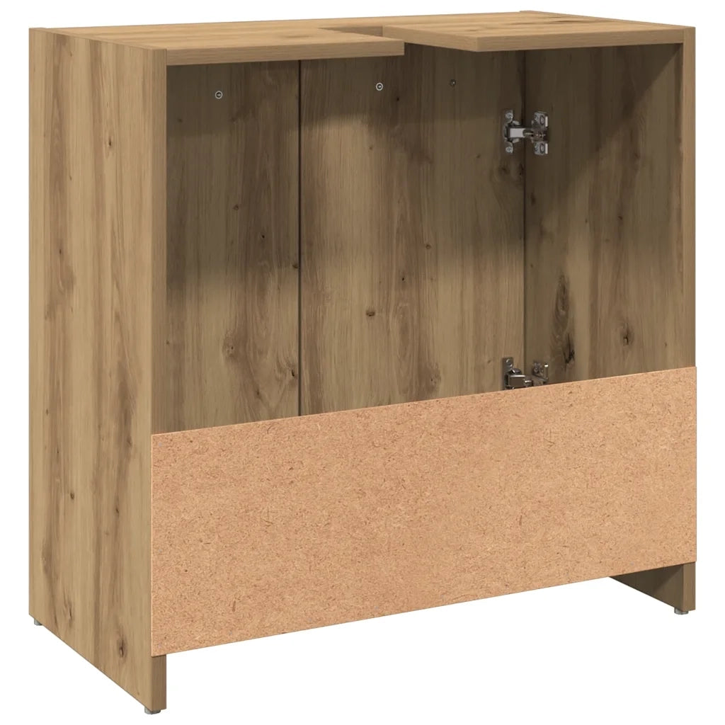 Mobile Lavabo Bagno-Armadietto da bagno Rovere Artigianale Legno Multistrato 122178