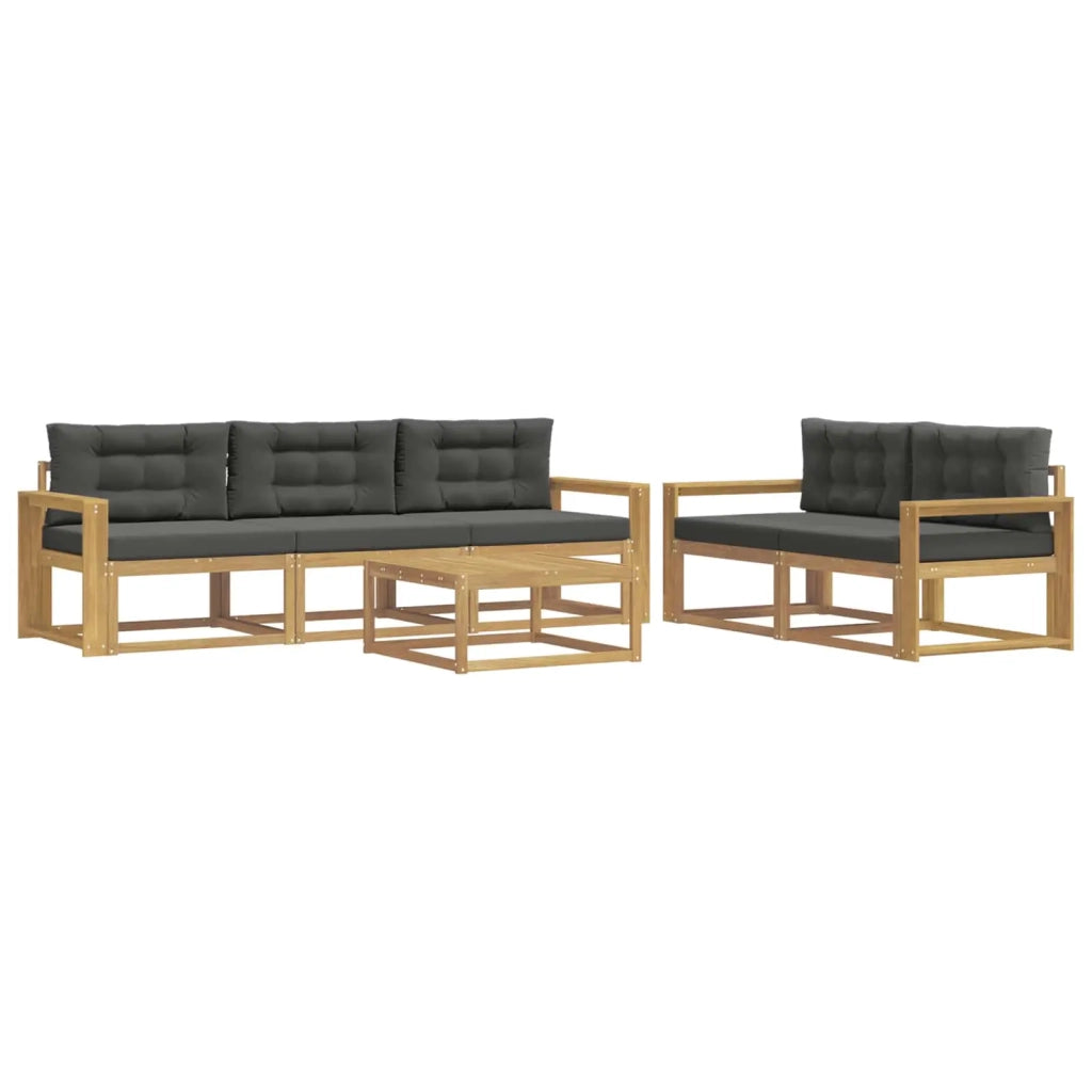 Set di divani da esterno 6 pz Bianco e Antracite 3386066