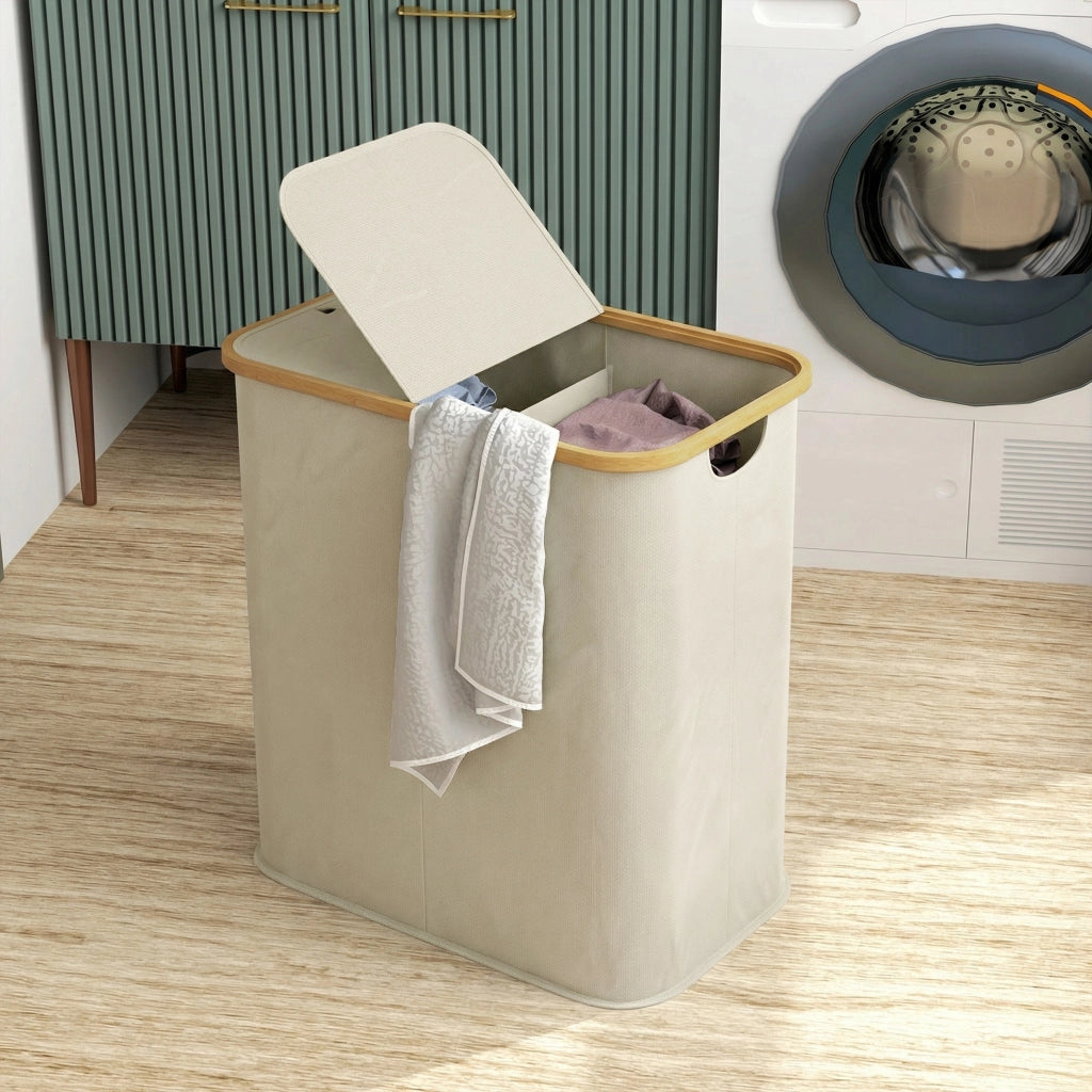 Cestino per bucato pieghevole 80L ¨C Minimal ¨C beige