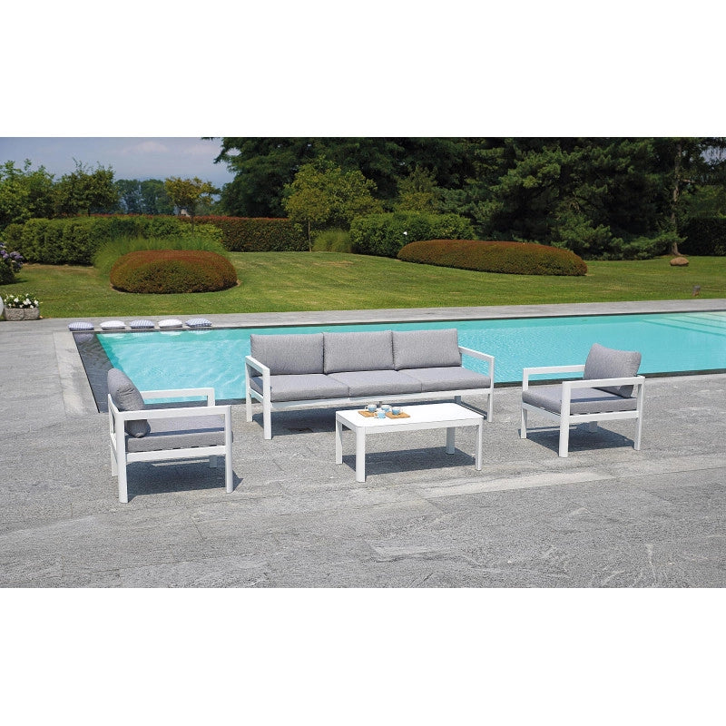 Set Di 2 Poltrone Coffee Set Marsiglia Alu Bianca Moia