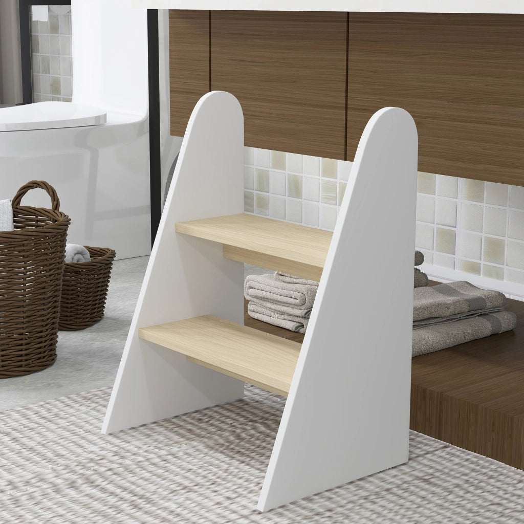 Scalino per Bambino 2 Marche ¨C zephmum ¨C Legno Bianco 20 kg