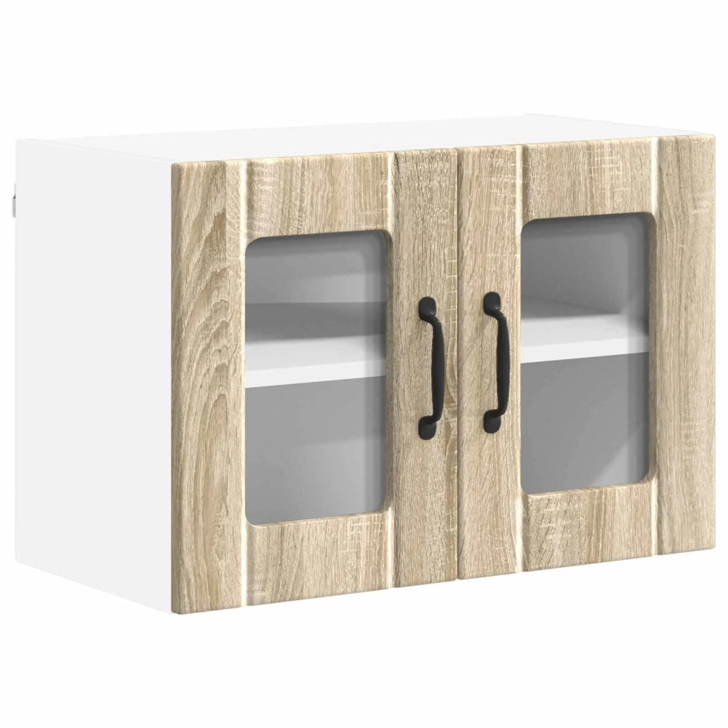 Pensile da cucina | Mobile in vetro da parete LUCCA Rovere Sonoma 60 x 31 x 40 cm