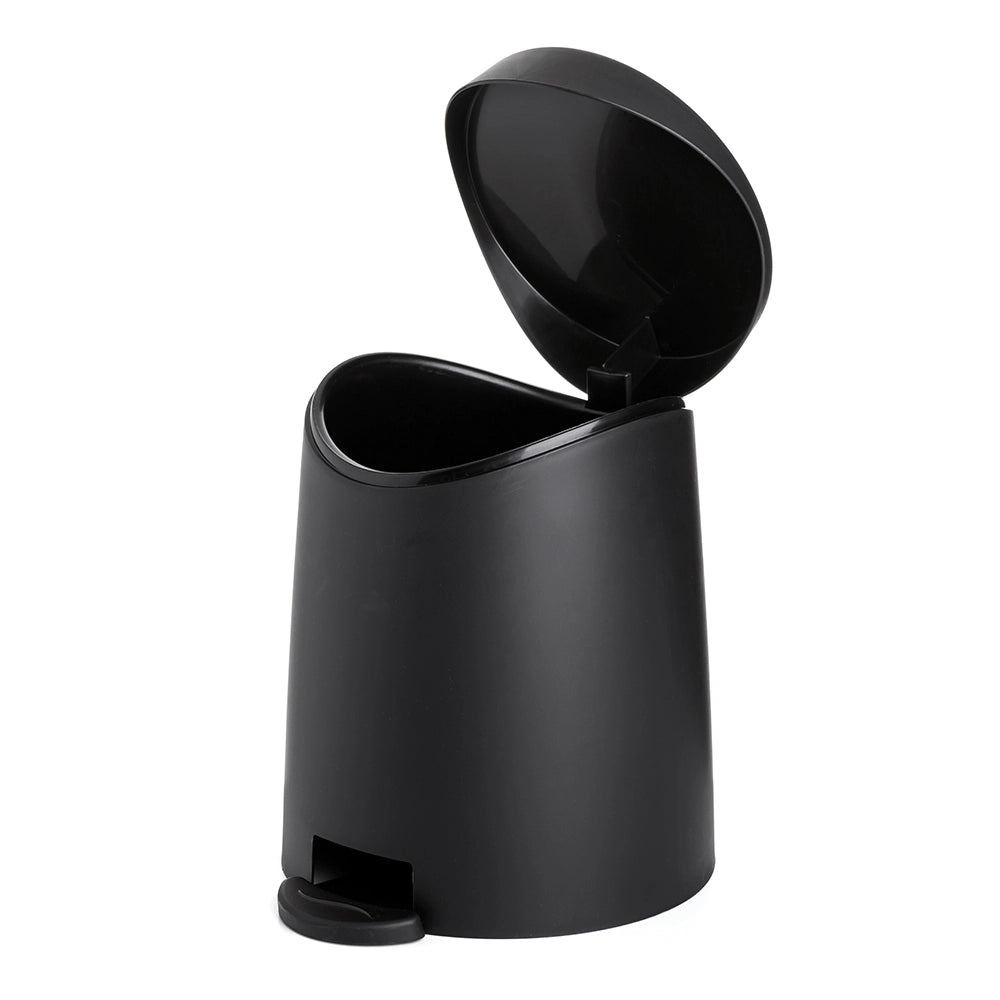 Pattumiera da bagno con pedale 3lt nera opaca in plastica