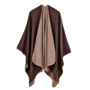 Nuovo modello di scialle caldo con orlo a spacco, mantella, cardigan in cashmere da donna, sciarpa