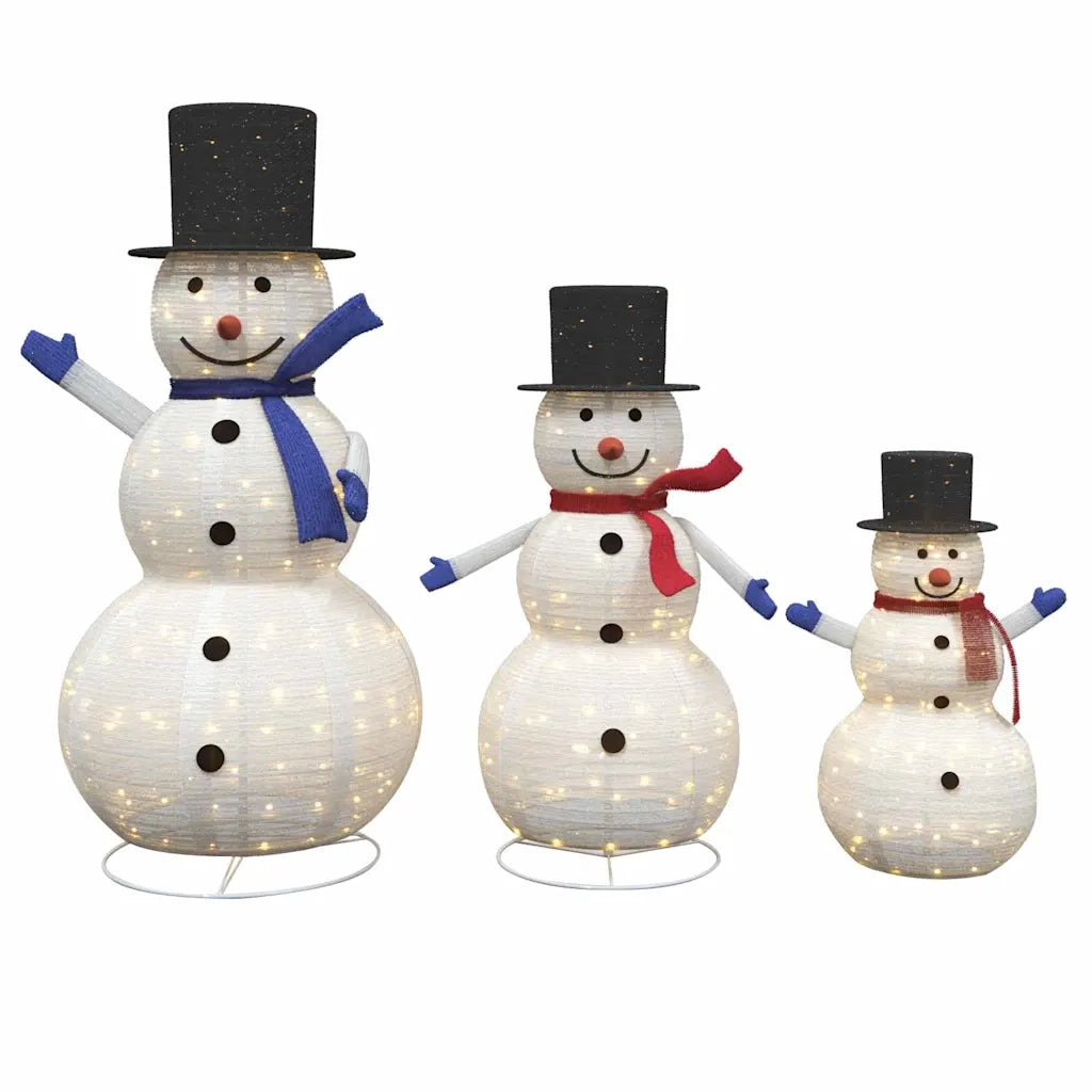 Famiglia di Pupazzi di Neve di Natale 3 pcs Bianco caldo 42018968