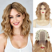 Pruika con boccoli ondulati - Lace Front - Finta parrucca - Sottopancia - Effetto realistico di capigliatura - Adatto per capelli fini - Pezzo di capelli