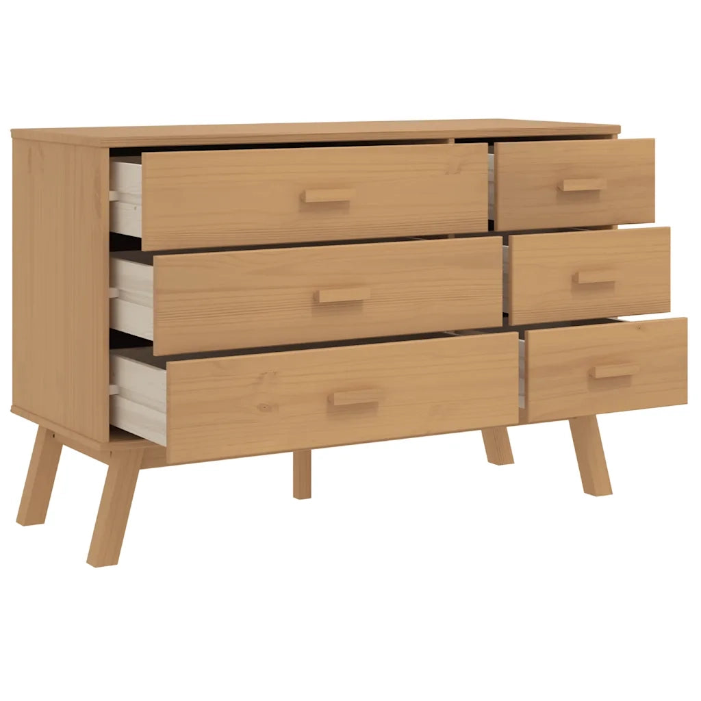 Cassettiera OLDEN Marrone in Legno Massello di Pino CFW2800208