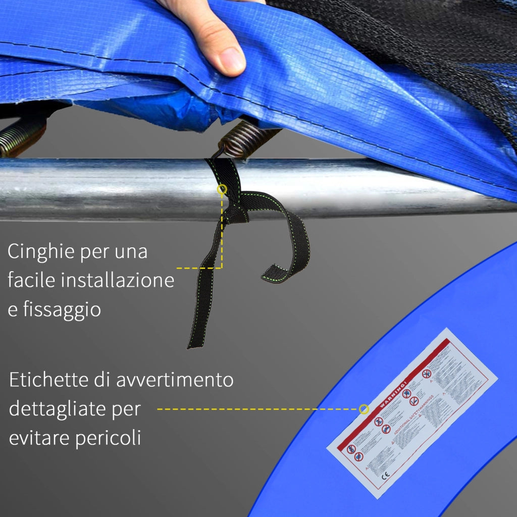 Copertura Tappeto Elastico Giardino Imbottita ¨C Zephmum ¨C Blu ?244cm