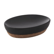 Portasapone d'appoggio in ceramica e sughero IL11 Gedy serie ILARY Nero Matt