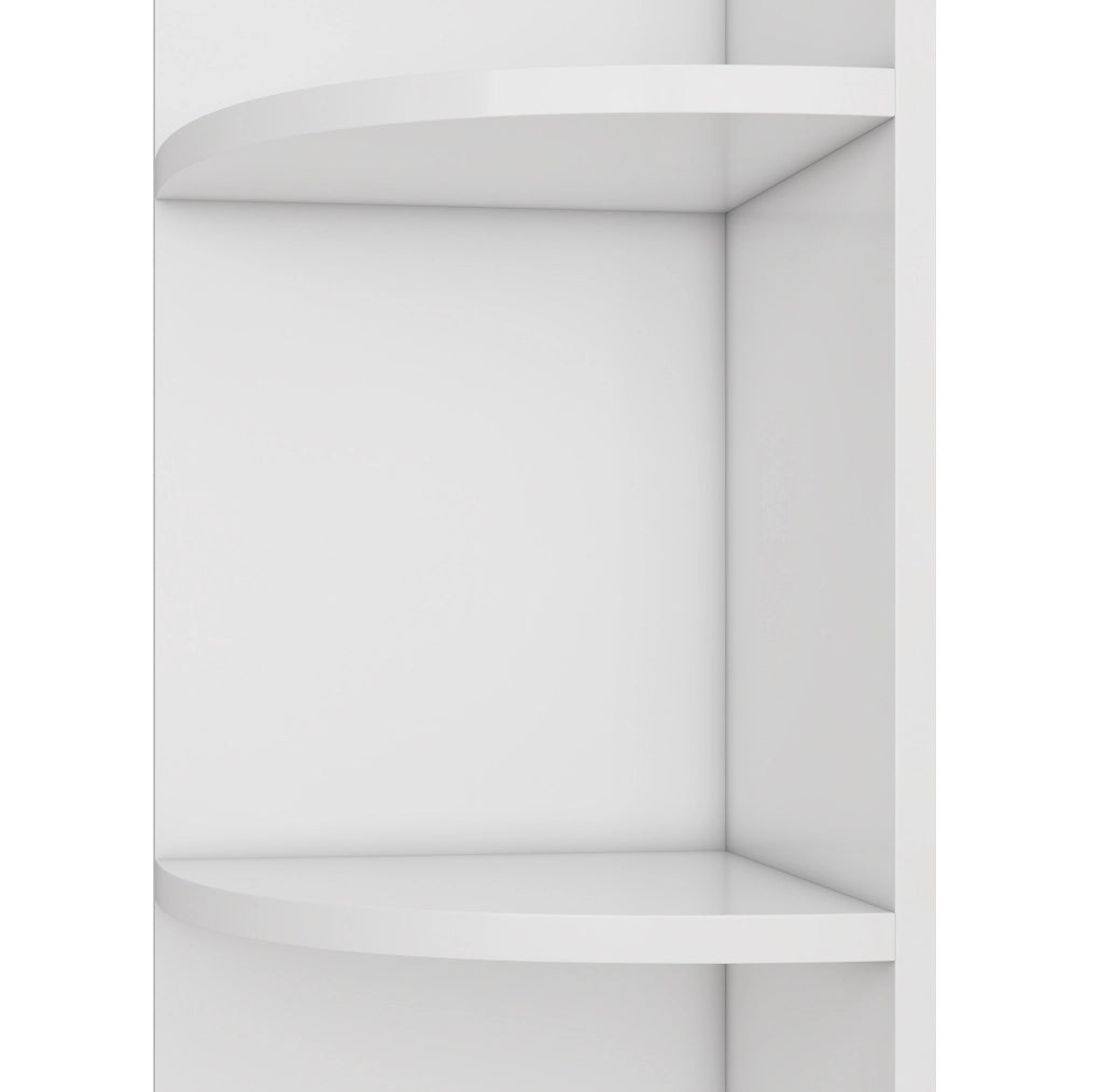 Libreria angolare 42x30x180 cm a 5 ripiani salvaspazio in MDF bianco