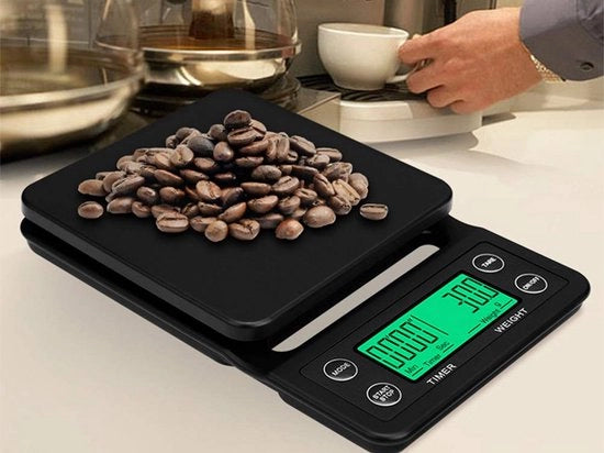 Scalda Caffè con Timer - Precisione 0,1 gram - Scala Espresso - Nero