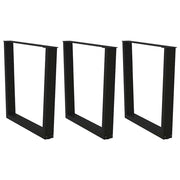 Set di 3 gambe regolabili per tavolo da pranzo a forma di V 80 x 73 cm design moderno acciaio nero 02_0056950