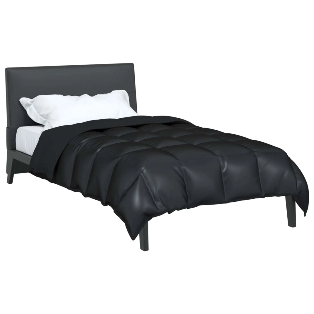Piumone | Duvet Invernale Nero 140 x 220 cm Satin e Micropile