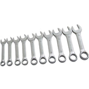 Trade Shop - Set Da 10 Pz Chiavi Inglese Combinate Fisse E Stella Corte 10 A 19mm In Acciaio -