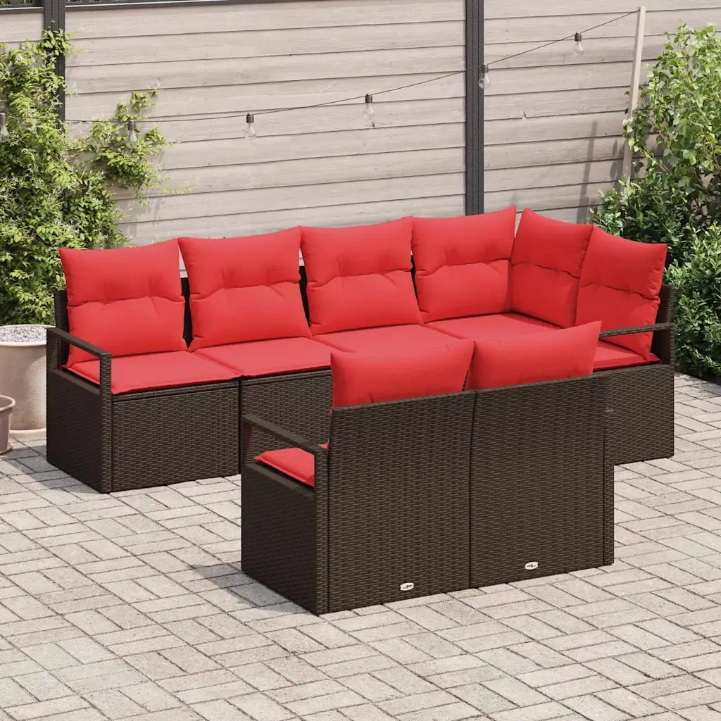 Set di divani 7 pcs Marrone polyrattan 3346424