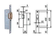 SERRATURA INFILARE MONTANTI SOLO RULLO 764  frontale mm.16 (764001)    ISEO