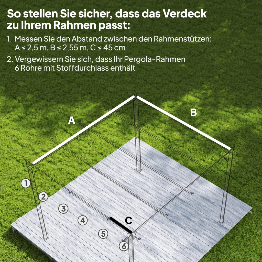 Tetto di ricambio per pergola 3x3m ¨C Xylo ¨C Poliestere impermeabile 250x255cm marrone