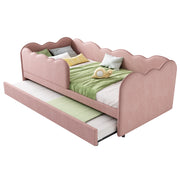 Letto Estraibile 90 x 190 cm; Letto Singolo - con Letto Estraibile - in Velluto - Rosa