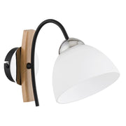 Applique classica JONA legno chiaro bianco E27 15W Alfa