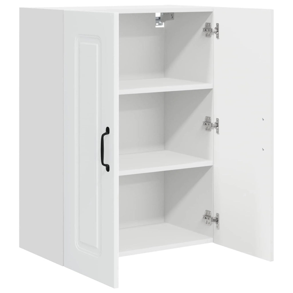Mobile da cucina rettangolare con ampio spazio contenitivo 60 x 31 x 80 cm legno composito bianco 02_0053723