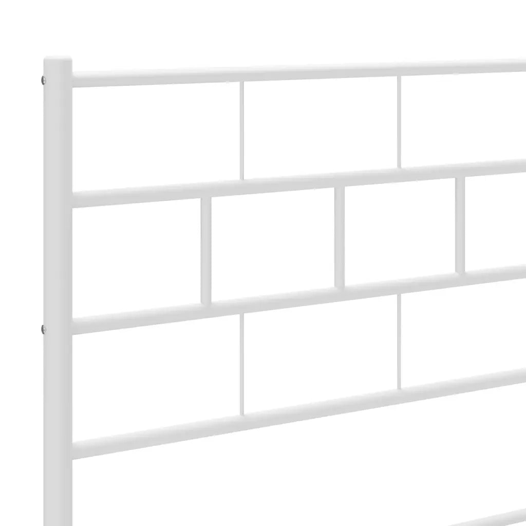 Giroletto con Testiera e Pediera-Struttura Letto Metallo Bianco 107x203 cm 101622