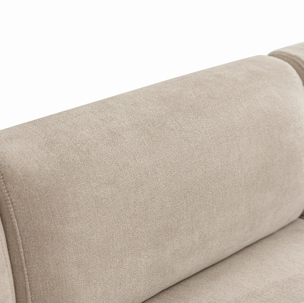 Sofa 211x67x71 cm con seduta extra ampia in chenille beige