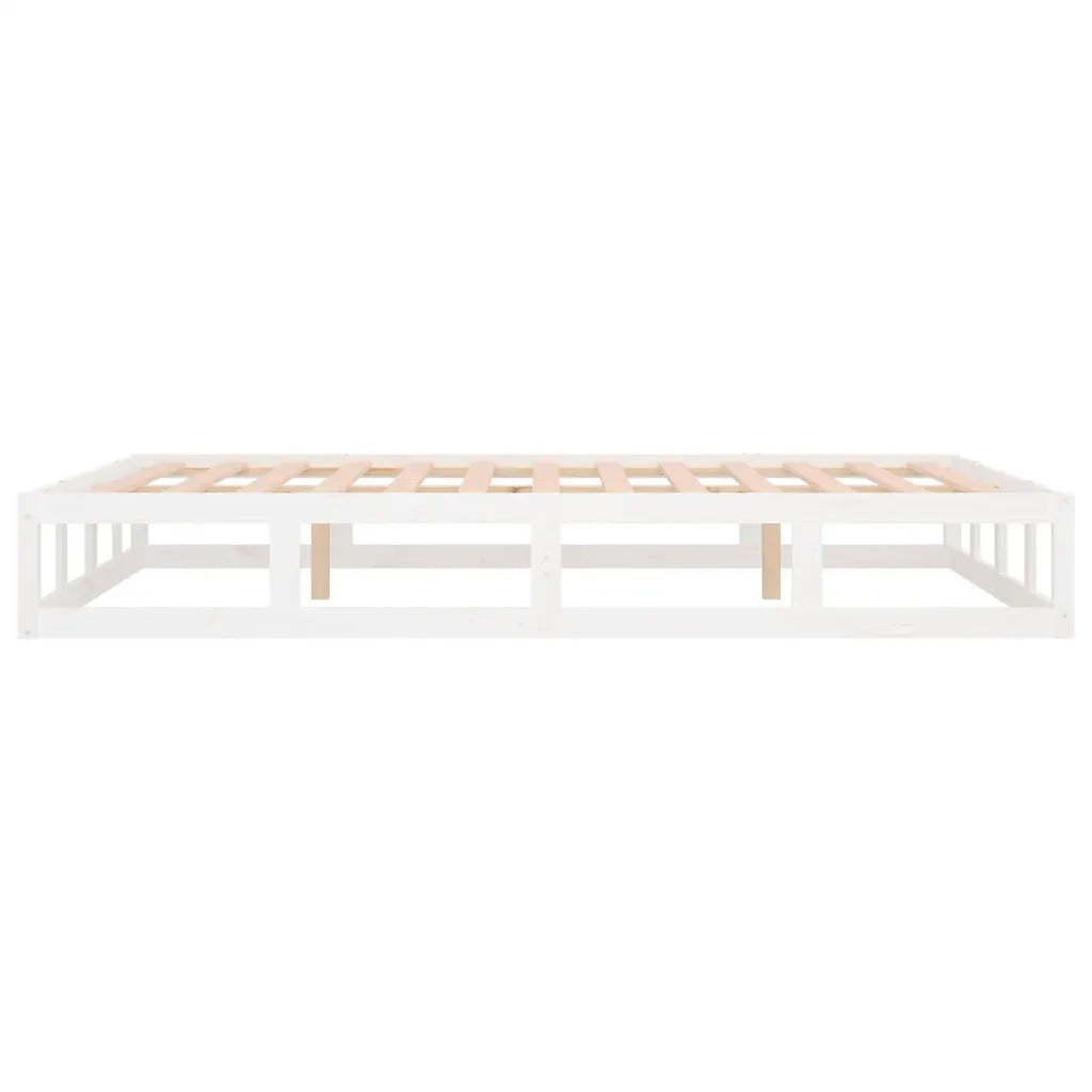 Giroletto-Struttura Letto Bianco 140x200 cm in Legno Massello 304542