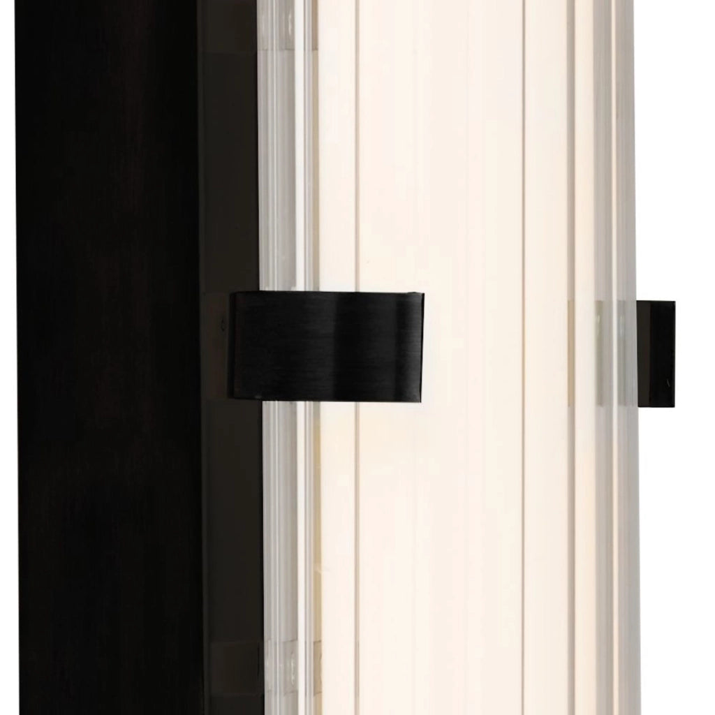 Applique Moderna Morsetto Acciaio Nero Vetro Bianco Led 23W 3000K